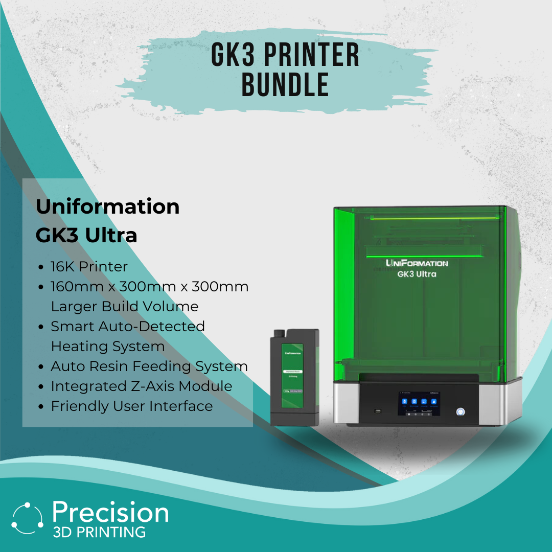 Uniformation GK3 Ultra Printer Bundle highlighting the printer and its specifications