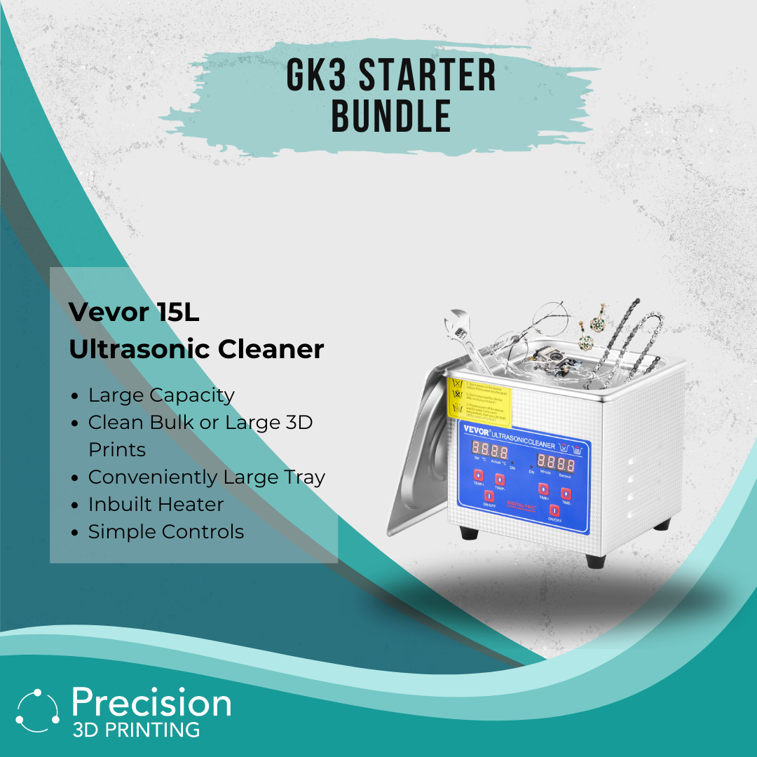 Uniformation GK3 Ultra Starter Bundle highlighting the Vevor 15L Ultrasonic Cleaner and its specifications