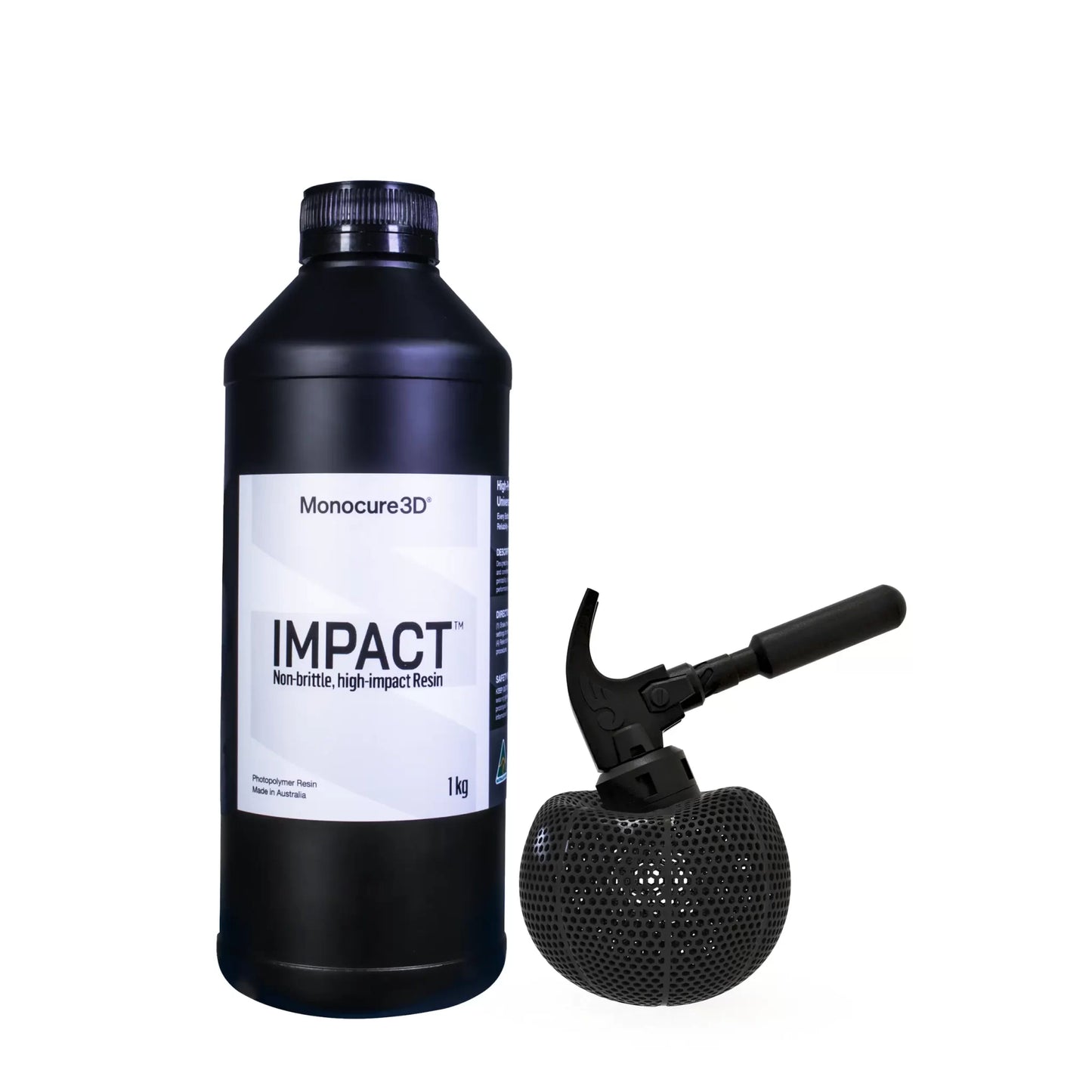 Monocure3D IMPACT Durable Resin in Black – resilient and impact-resistant durable resin for 3D printing