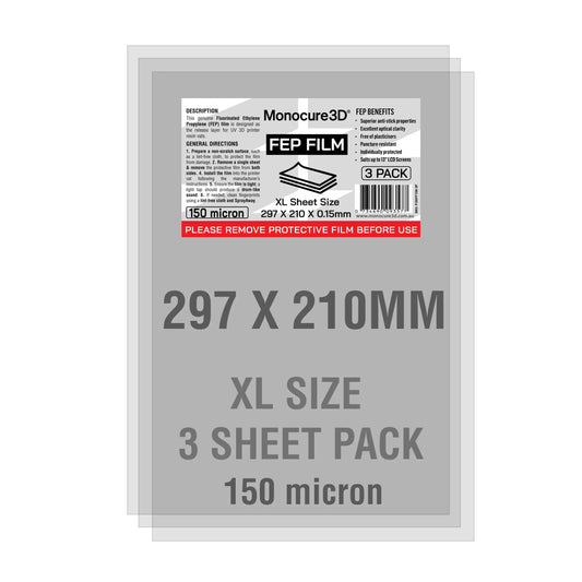 XL Fep Film 150 Microns (3 Sheet Pack)