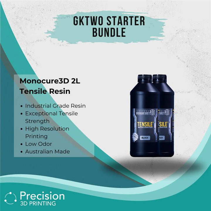 Monocure3D Tensile Resin, 2L capacity, perfect for Australian resin 3D printers.